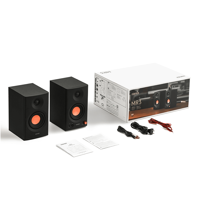 Parlantes Edifier MR3 de estudio negros bluetooth