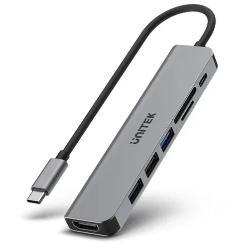 HUB USB-C Unitek 7 en 1 5Gbps con PD 100w - Tecatech-uy