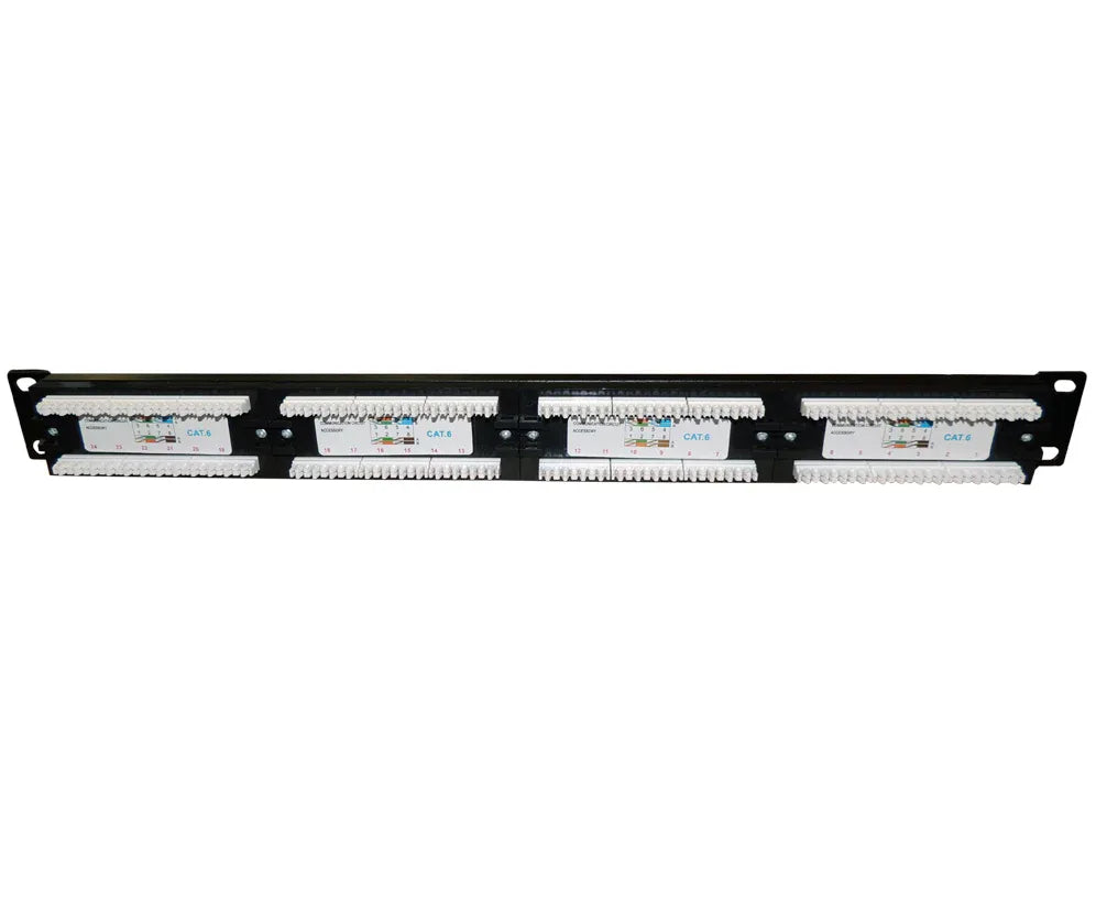 Patchera 24 puertos cat 6e para rack - Tecatech-uy