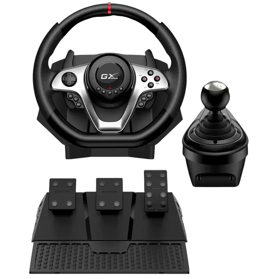 Volante Genius SpeedMaster X1 con vibracion, pedales y cambios - Tecatech-uy