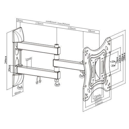 Soporte para TV lcd/led movil hasta 42'' / 20kg