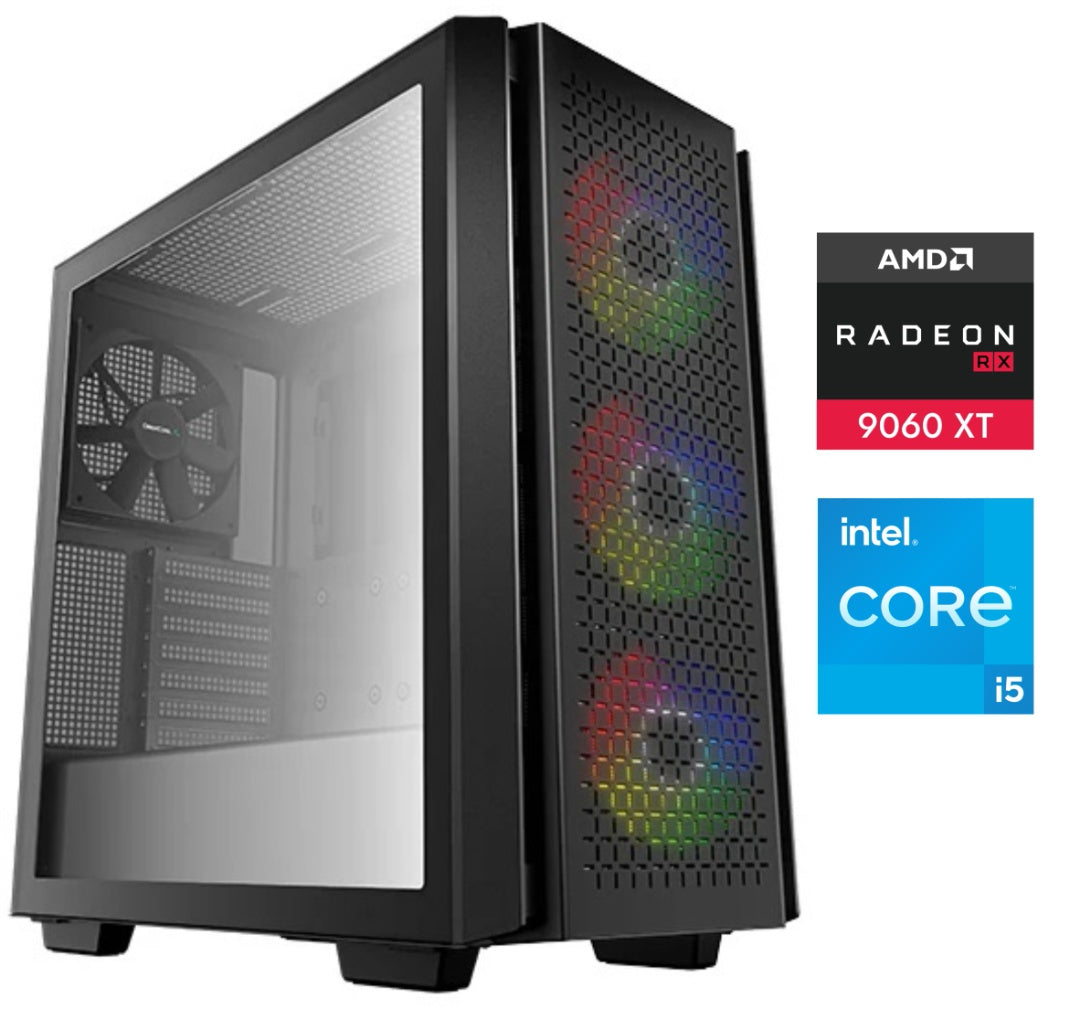 Equipo Gamer Core i5 14400F, 32GB, 1TB NVMe, RX9060XT 8GB
