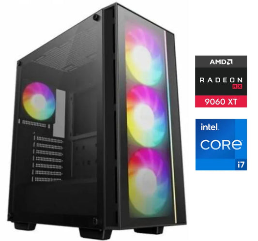 Equipo Gamer Core i7 14700F, 32GB, 1TB NVMe, RX9060XT 16GB - Tecatech-uy