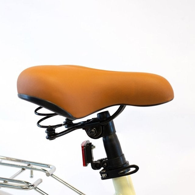Bicicleta de paseo aluminio c/canasto R26 7V crema