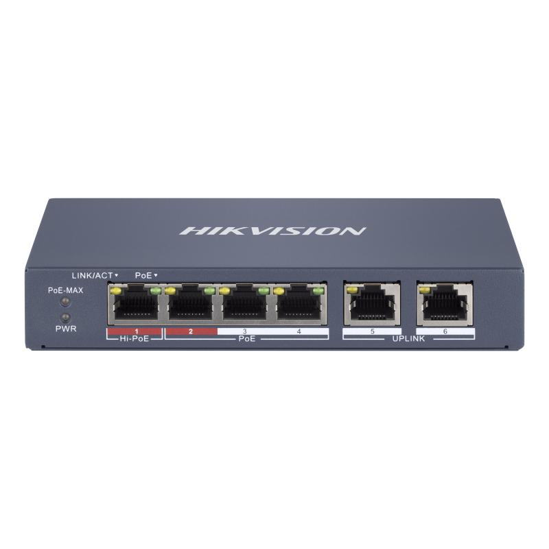 Switch PoE Hikvision Smart 4 Puertos Fast Ethernet