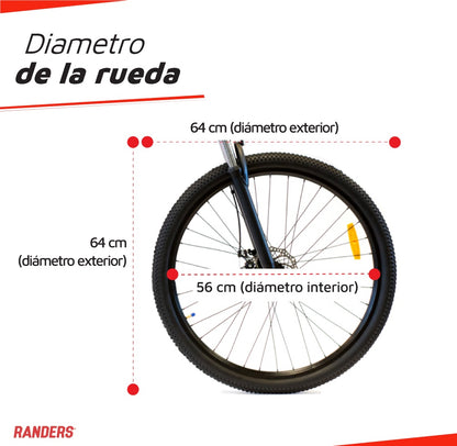 Bicicleta Randers montaña 21V R29 azul con negro M