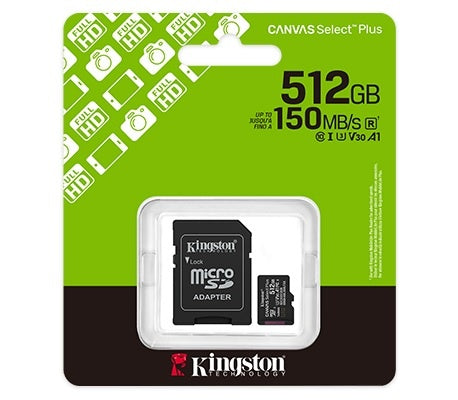 Memoria MicroSD Kingston Select Plus 512GB clase 10