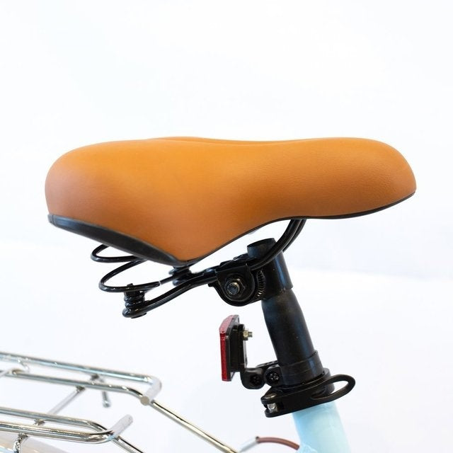 Bicicleta de paseo aluminio c/canasto R26 7V celeste