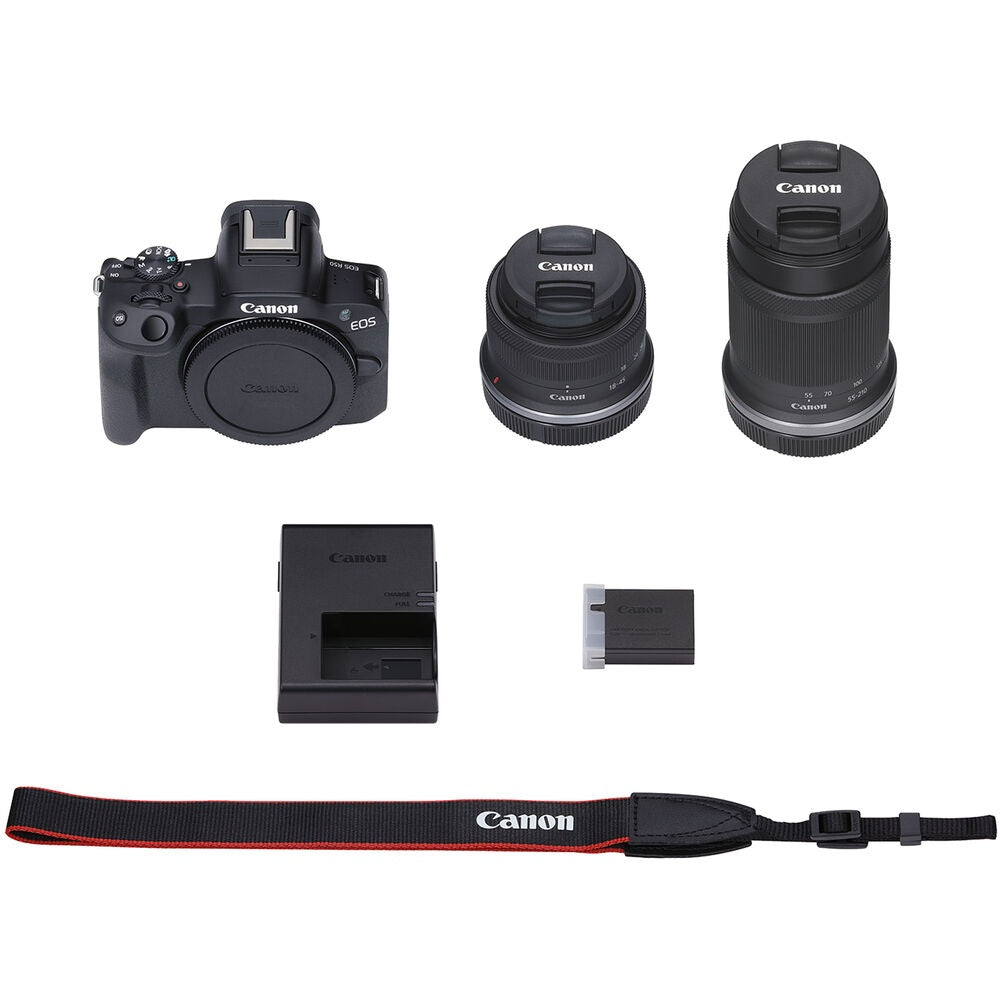 Camara Canon R50 Mirrorless lentes 15-45mm + 55-210mm