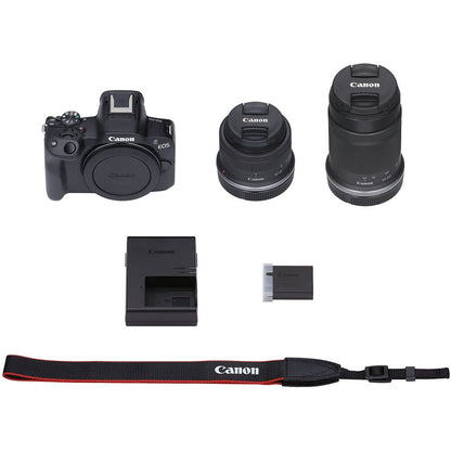 Camara Canon R50 Mirrorless lentes 15-45mm + 55-210mm