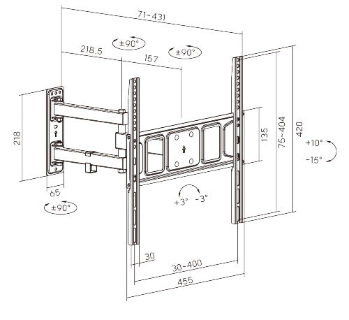 Soporte para TV lcd/led movil hasta 55'' / 35kg