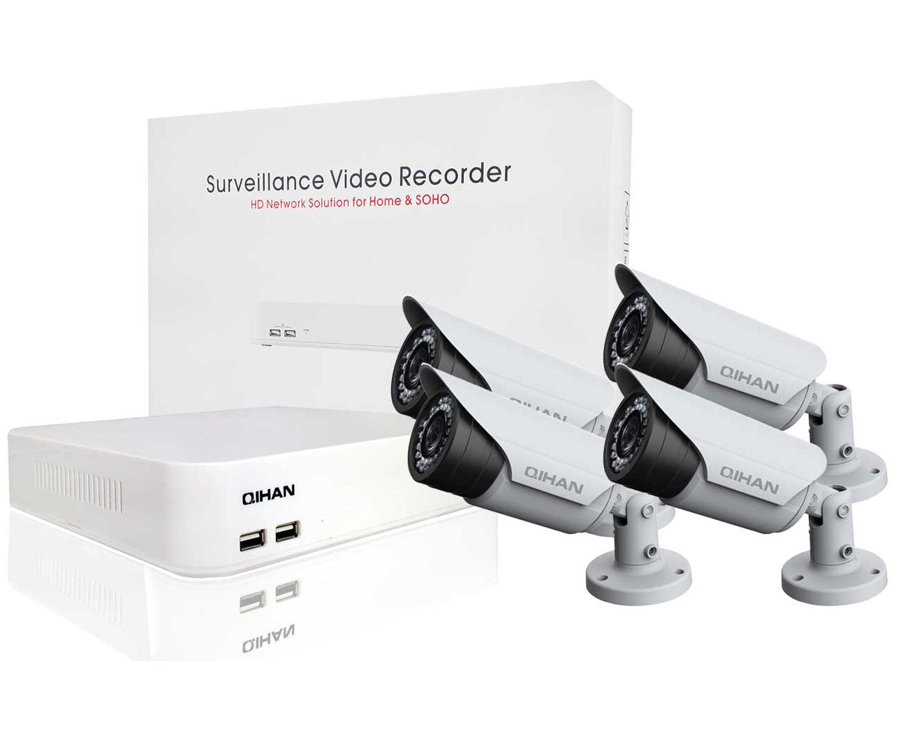 Kit qihan nvr + 4 camaras IP exteriores