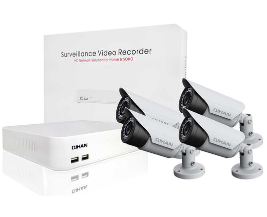 Kit qihan nvr + 4 camaras IP exteriores