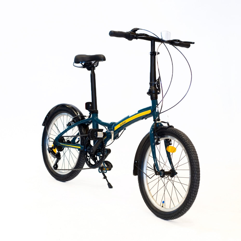 Bicicleta plegable 7 velocidades rodado 20 azul petróleo