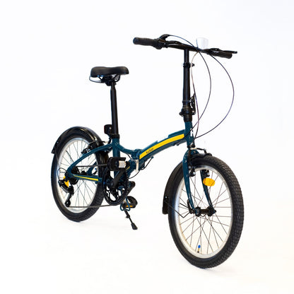 Bicicleta plegable 7 velocidades rodado 20 azul petróleo