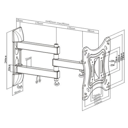 Soporte para TV lcd/led movil hasta 42'' / 20kg