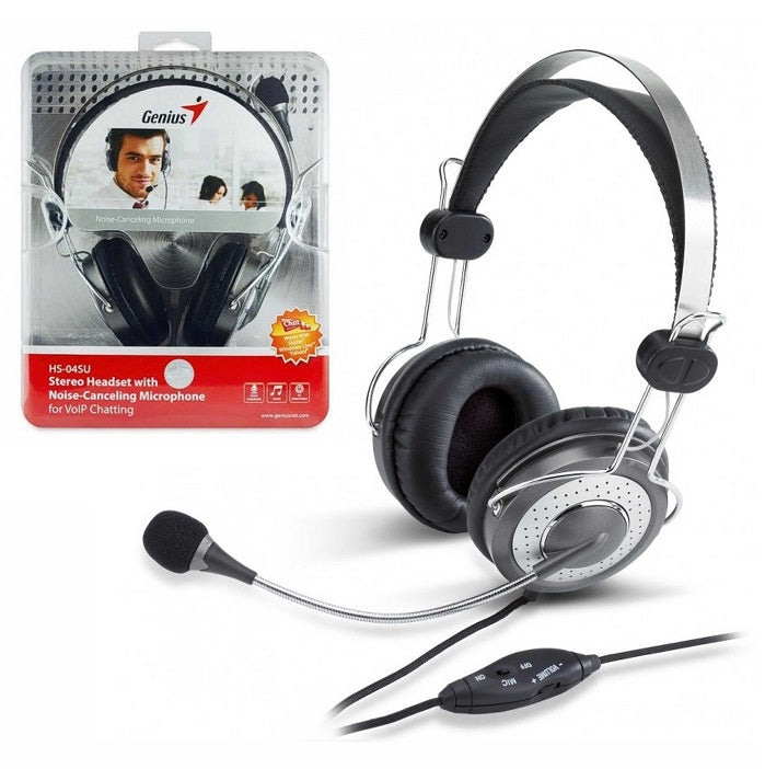 Auriculares Genius HS-04SU c/micrófono y anulación de ruido