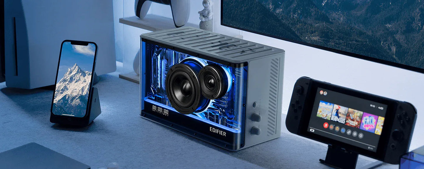 Parlante Edifier QD35 negro bluetooth RGB - Tecatech-uy