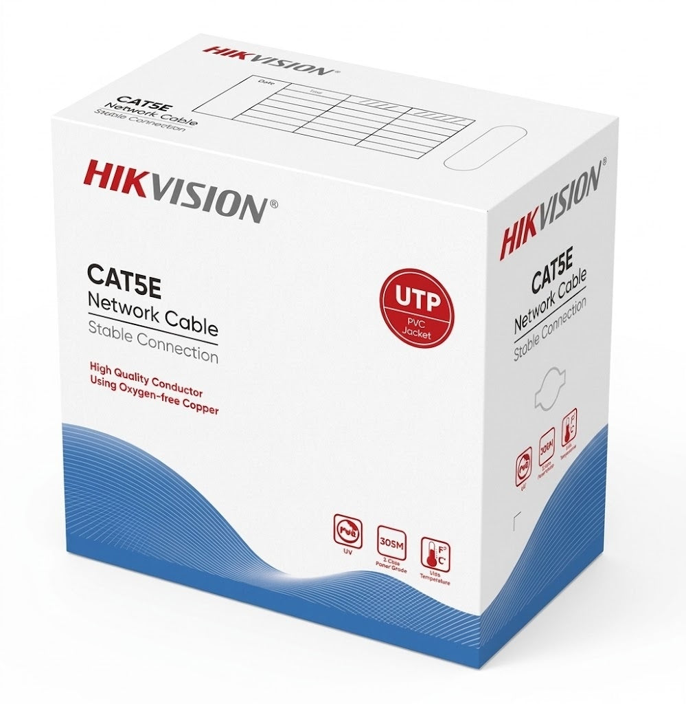 Cable UTP Hikvision Cat5E 305m cobre gris