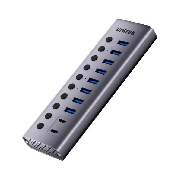 HUB USB-C Unitek 10 en 1 5Gbps con interruptor