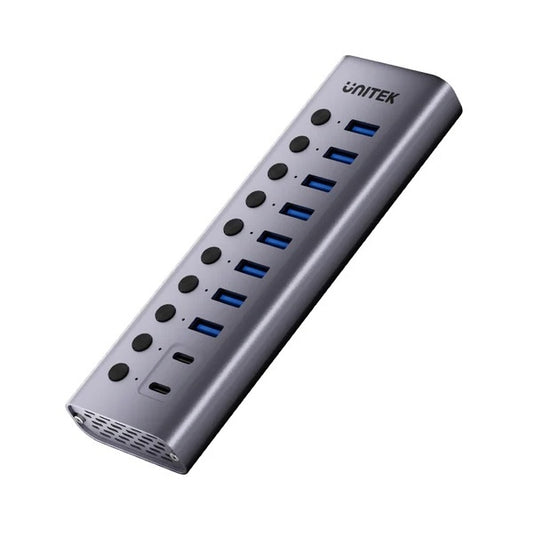 HUB USB-C Unitek 10 en 1 5Gbps con interruptor