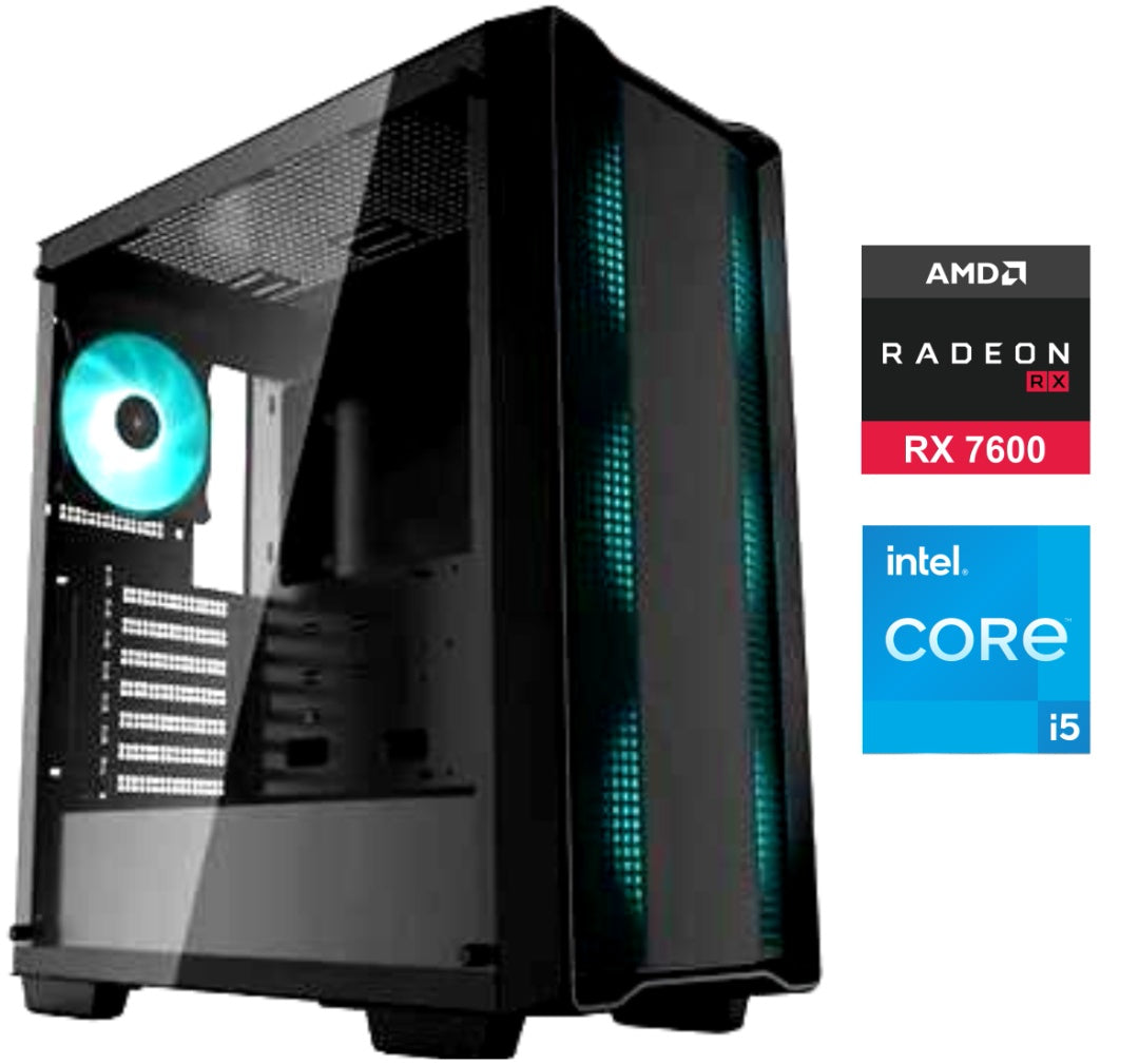Equipo Gamer Core i5 12400F, 16GB, 500GB, RX7600 CL 8GO 16GB