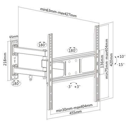 Soporte para TV lcd/led movil hasta 55'' / 35kg