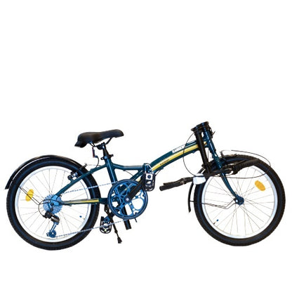 Bicicleta plegable 7 velocidades rodado 20 azul petróleo