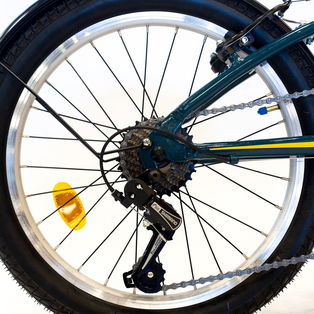 Bicicleta plegable 7 velocidades rodado 20 azul petróleo
