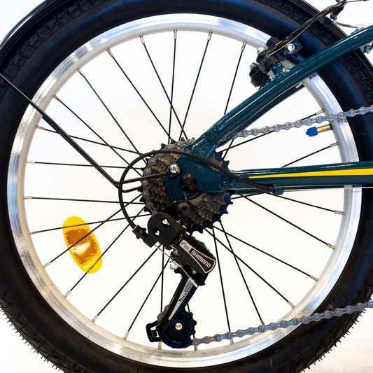 Bicicleta plegable 7 velocidades rodado 20 azul petróleo