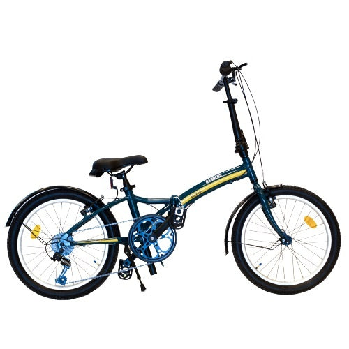 Bicicleta plegable 7 velocidades rodado 20 azul petróleo