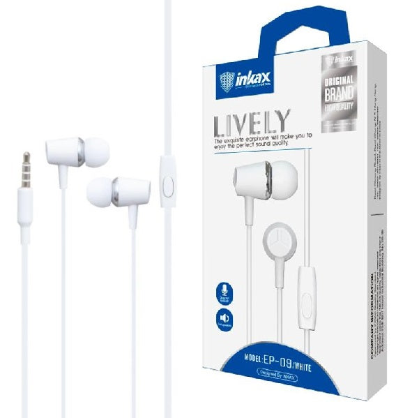 Auriculares Inkax Lively EP-09 Jack 3.5mm Blancos