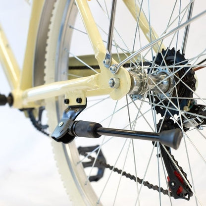 Bicicleta de paseo aluminio c/canasto R26 7V crema