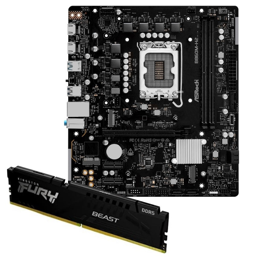 Mother Asrock B860M-H2 + Memoria Kingston DDR5 16GB