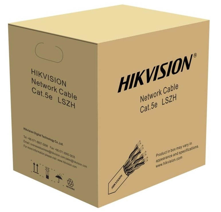 Cable UTP Hikvision Cat5E 305m cobre blanco Ignifugo