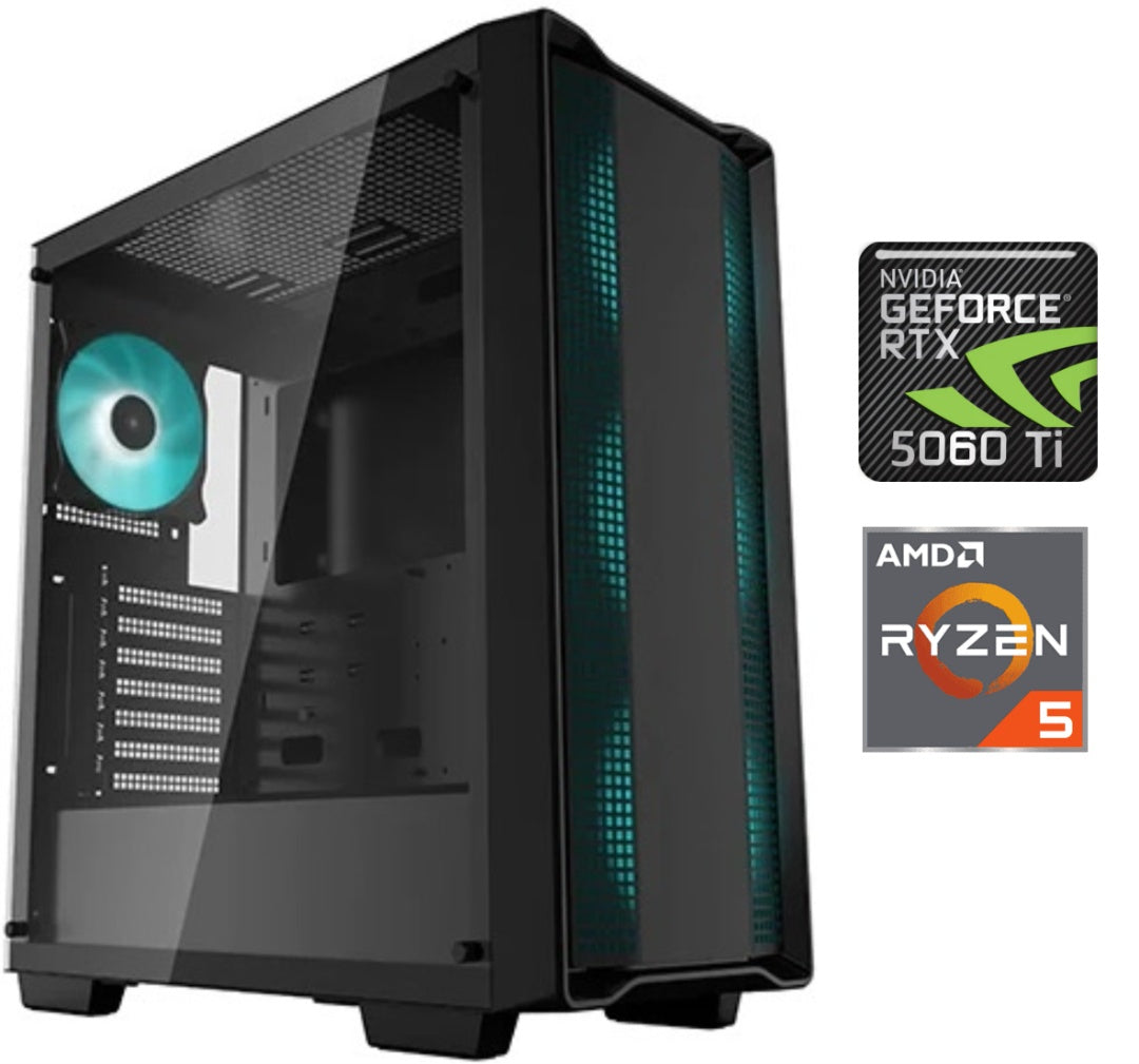 Equipo Gamer Ryzen 5 5600X, 16GB, 500GB NVMe, RTX 5060Ti 16GB