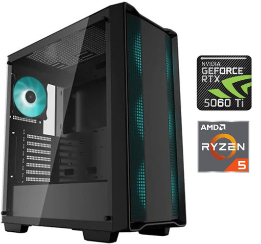 Equipo Gamer Ryzen 5 5600X, 16GB, 500GB NVMe, RTX 5060Ti 16GB