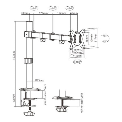 Soporte brazo para monitor hasta 32"