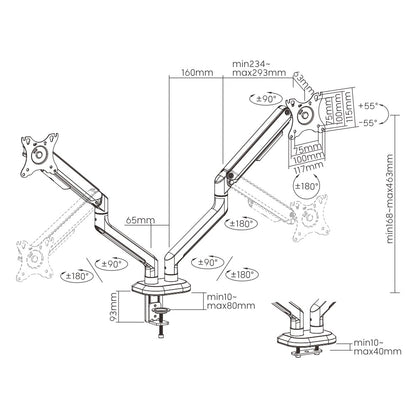 Soporte doble para monitor gaming hasta 32''