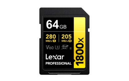 Memoria SDXC Lexar Pro 1800X 64GB UHS-II Gold Series