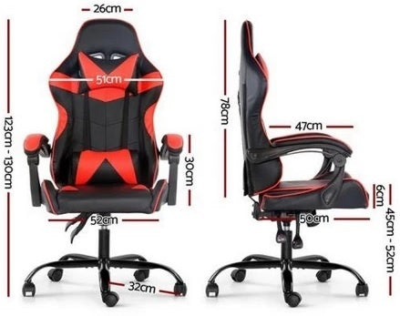 Silla Gamer Lumax ROM negro/rojo