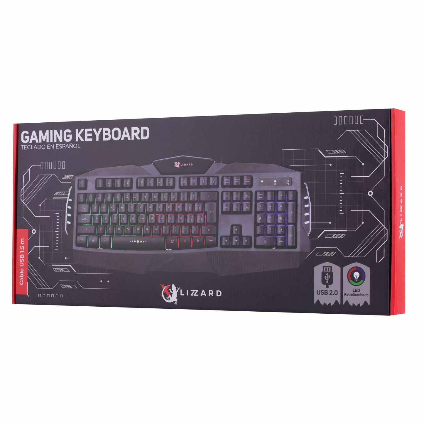 Teclado X-Lizzard gamer RGB en español usb