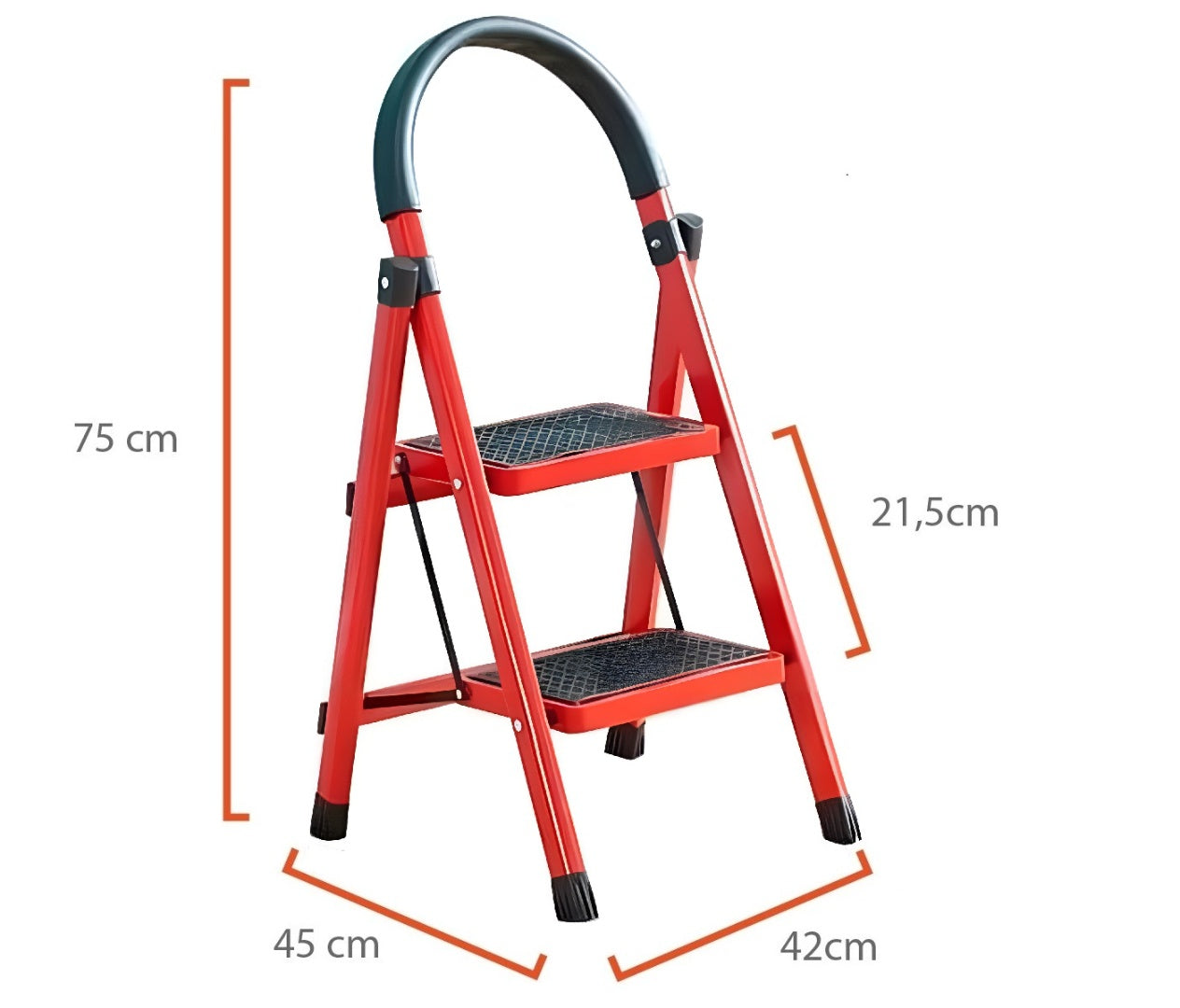 Escalera 2 escalones roja