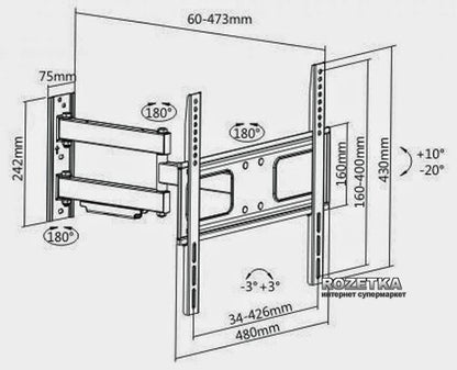 Soporte para TV lcd/led movil hasta 55'' / 50kg